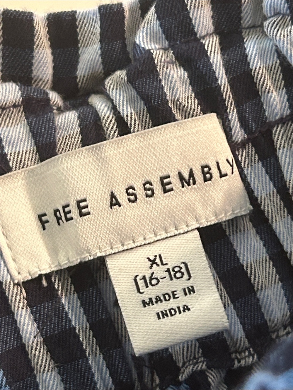 Free Assembly Gingham ButtonFront Paperbag Elastic Waist Tie Midi Skirt XL 16-18 - Picture 8 of 12